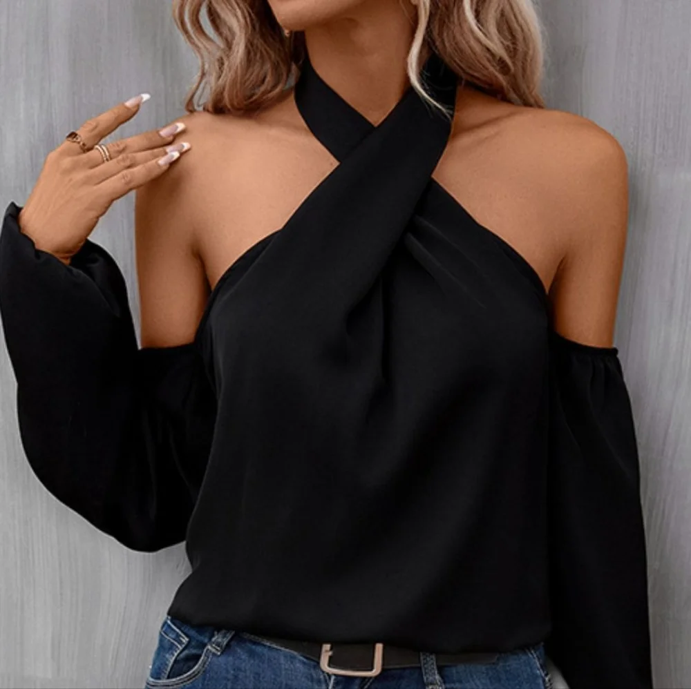 Noir Elegance Cold Shouler Top - Picture 5 of 5